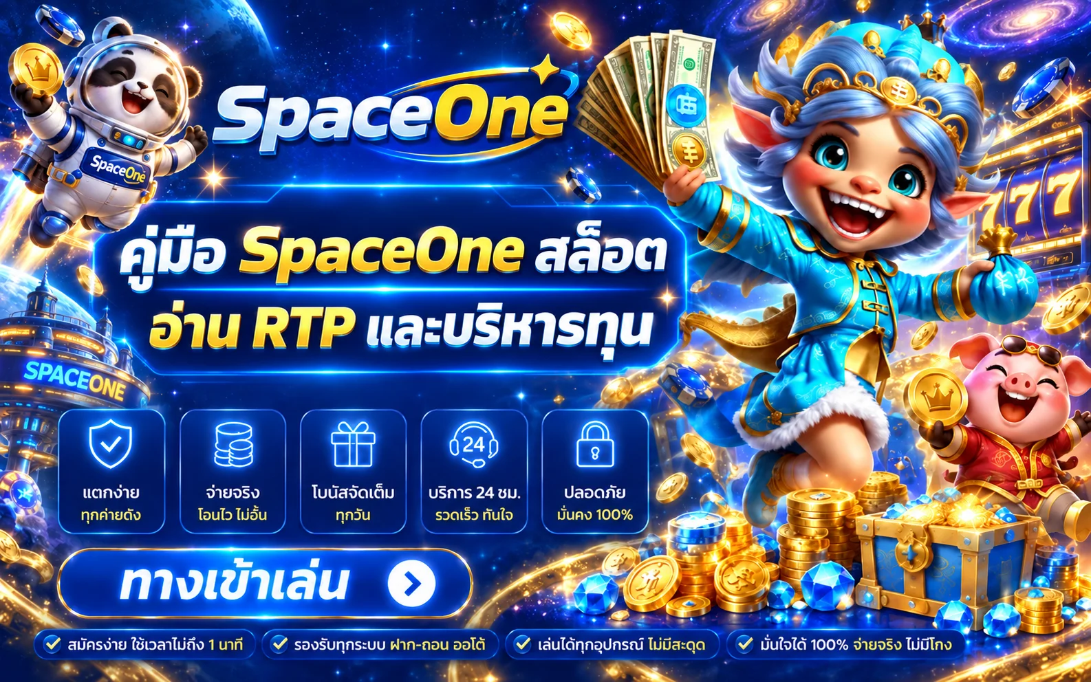 SpaceOne สล็อต: คู่มือ RTP และบริหารทุน